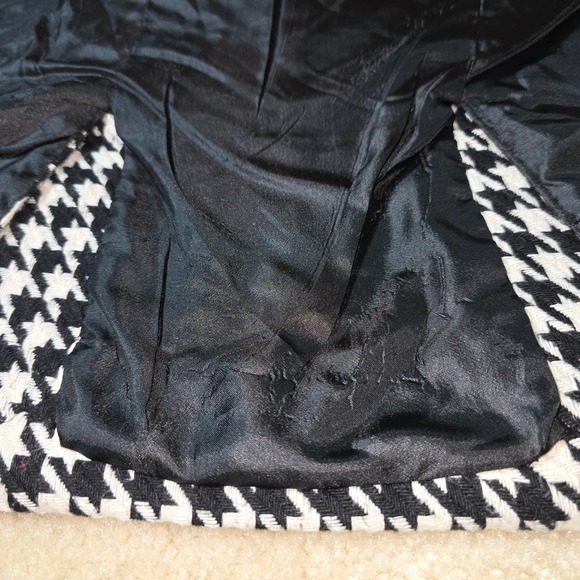 Lapis Houndstooth Blazer Jacket Women's Black White Button Front Size M - Picture 6 of 9
